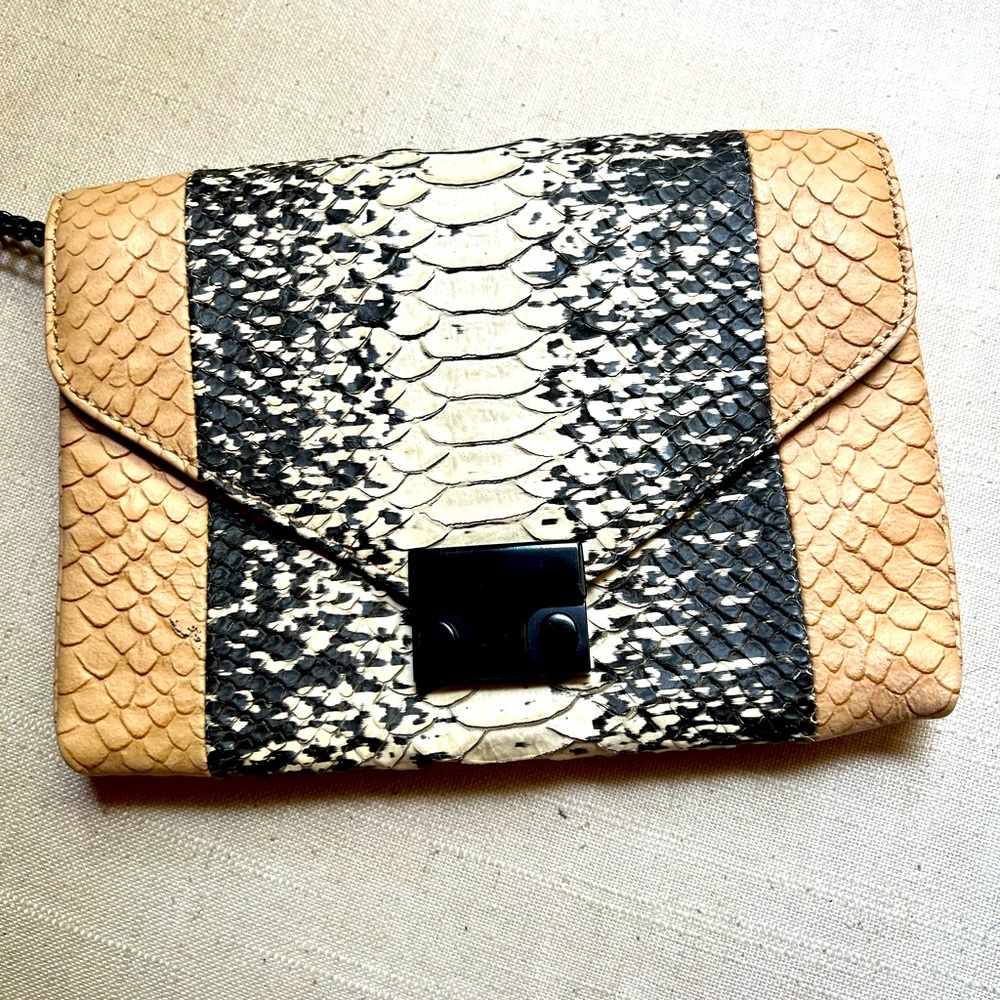 Loeffler Randall snake skin patterned crossbody